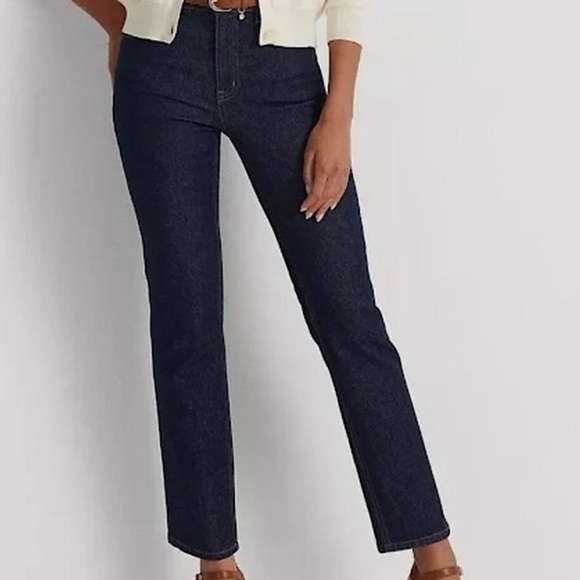 NWT LRL Lauren Ralph Lauren Co. DarkWash Classic BootcutJeans6P